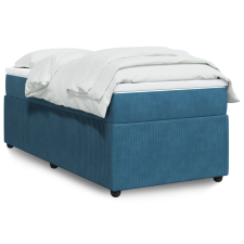 vidaXL sötétkék bársony rugós ágy matraccal 90 x 200 cm ágy és ágykellék