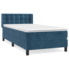 vidaXL sötétkék bársony rugós ágy matraccal 90 x 200 cm (3131181) ágy és ágykellék