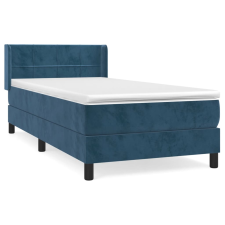 vidaXL sötétkék bársony rugós ágy matraccal 90x190 cm (3130935) ágy és ágykellék