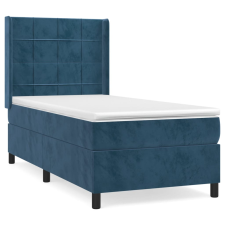 vidaXL sötétkék bársony rugós ágy matraccal 90x190 cm (3132655) ágy és ágykellék