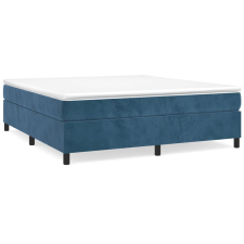 vidaXL sötétkék bársony rugós ágykeret 200x200 cm (3121142) ágy és ágykellék