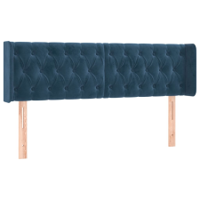 vidaXL sötétkék bársony szárnyas fejtámla 163x16x78/88 cm (3119162) ágy és ágykellék