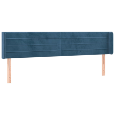 vidaXL sötétkék bársony szárnyas fejtámla 203x16x78/88 cm (3118978) ágy és ágykellék