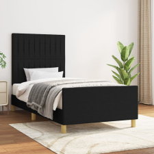 vidaXL sötéts szövet ágykeret fejtámlával 90 x 190 cm ágy és ágykellék