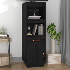 vidaXL sötéts tömör fenyőfa magasszekrény 34 x 40 x 108,5 cm bútor