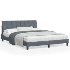 vidaXL sötétszürke bársony ágykeret fejtámlával 160 x 200 cm ágy és ágykellék