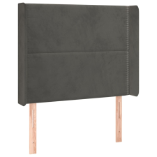 vidaXL sötétszürke bársony fejtámla szárnyakkal 103x16x118/128 cm (3119483) ágy és ágykellék