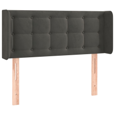 vidaXL sötétszürke bársony fejtámla szárnyakkal 103x16x78/88 cm (3119245) ágy és ágykellék