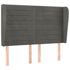 vidaXL sötétszürke bársony fejtámla szárnyakkal 147 x 23 x 118/128 cm (3118145) ágy és ágykellék