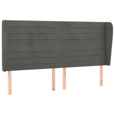 vidaXL sötétszürke bársony fejtámla szárnyakkal 203x23x118/128 cm (3118163) ágy és ágykellék