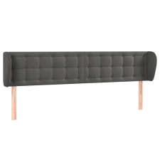 vidaXL sötétszürke bársony fejtámla szárnyakkal 203x23x78/88 cm (3117645) ágy és ágykellék