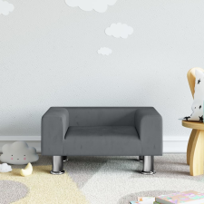 vidaXL Sötétszürke bársony gyerekkanapé 50 x 45 x 26,5 cm gyermekbútor