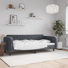 vidaXL sötétszürke bársony kanapéágy 90 x 190 cm bútor