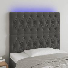 vidaXL sötétszürke bársony LED-es fejtámla 100x7x118/128 cm ágy és ágykellék