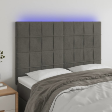 vidaXL sötétszürke bársony LED-es fejtámla 144x5x118/128 cm ágy és ágykellék