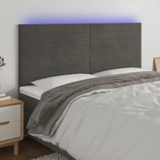 vidaXL sötétszürke bársony LED-es fejtámla 160x5x118/128 cm ágy és ágykellék