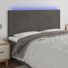 vidaXL sötétszürke bársony LED-es fejtámla 160x5x118/128 cm ágy és ágykellék