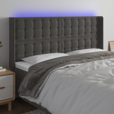 vidaXL sötétszürke bársony LED-es fejtámla 183x16x118/128 cm ágy és ágykellék