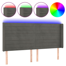 vidaXL sötétszürke bársony LED-es fejtámla 183x16x118/128 cm (3124249) ágy és ágykellék