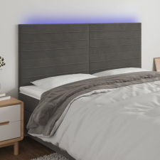 vidaXL sötétszürke bársony LED-es fejtámla 200x5x118/128 cm ágy és ágykellék