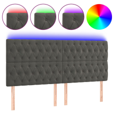 vidaXL sötétszürke bársony LED-es fejtámla 200x7x118/128 cm (3122827) ágy és ágykellék