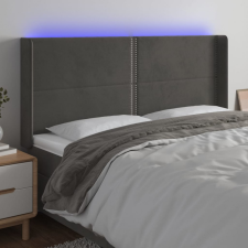vidaXL sötétszürke bársony LED-es fejtámla 203x16x118/128 cm ágy és ágykellék