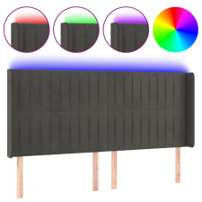 vidaXL sötétszürke bársony LED-es fejtámla 203x16x118/128 cm (3124353) ágy és ágykellék