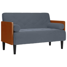 vidaXL sötétszürke bársony loveseat kanapé párnákkal 110 cm (4100602) bútor