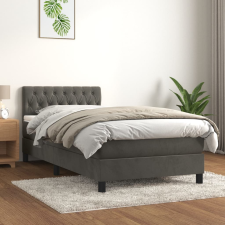 vidaXL sötétszürke bársony rugós ágy matraccal 100 x 200 cm ágy és ágykellék