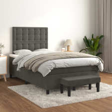 vidaXL sötétszürke bársony rugós ágy matraccal 120 x 200 cm ágy és ágykellék