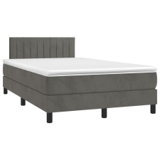 vidaXL sötétszürke bársony rugós ágy matraccal 120x190 cm ágy és ágykellék
