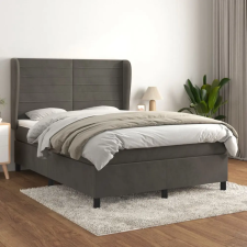 vidaXL sötétszürke bársony rugós ágy matraccal 140x190 cm ágy és ágykellék