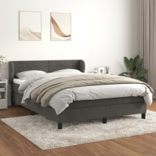vidaXL Sötétszürke bársony rugós ágy matraccal 140x190 cm (3127548) bútor