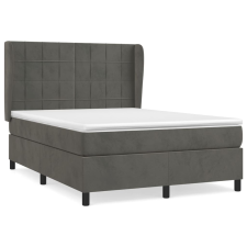 vidaXL sötétszürke bársony rugós ágy matraccal 140x190 cm (3129208) ágy és ágykellék