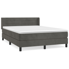 vidaXL sötétszürke bársony rugós ágy matraccal 140x190 cm (3131016) ágy és ágykellék
