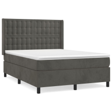 vidaXL sötétszürke bársony rugós ágy matraccal 140x190 cm (3132916) ágy és ágykellék