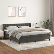vidaXL sötétszürke bársony rugós ágy matraccal 180x200 cm ágy és ágykellék
