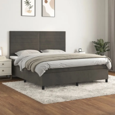 vidaXL sötétszürke bársony rugós ágy matraccal 180x200 cm ágy és ágykellék