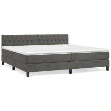 vidaXL sötétszürke bársony rugós ágy matraccal 200x200 cm (3141504) ágy és ágykellék