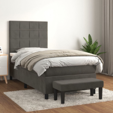 vidaXL sötétszürke bársony rugós ágy matraccal 80 x 200 cm ágy és ágykellék