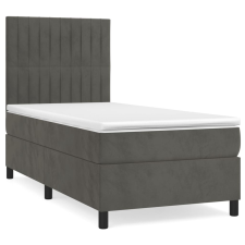 vidaXL sötétszürke bársony rugós ágy matraccal 80 x 200 cm (3143110) ágy és ágykellék
