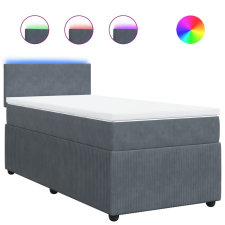 vidaXL sötétszürke bársony rugós ágy matraccal 80 x 200 cm (3289885) ágy és ágykellék