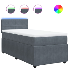 vidaXL sötétszürke bársony rugós ágy matraccal 80 x 200 cm (3289891) ágy és ágykellék