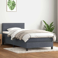 vidaXL sötétszürke bársony rugós ágy matraccal 80x210 cm ágy és ágykellék