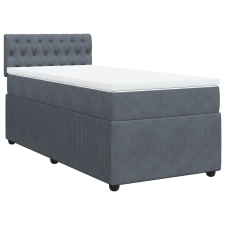 vidaXL sötétszürke bársony rugós ágy matraccal 90 x 200 cm (3287645) ágy és ágykellék