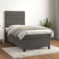 vidaXL sötétszürke bársony rugós ágy matraccal 90x190 cm ágy és ágykellék