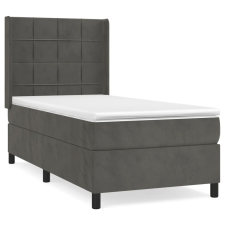 vidaXL sötétszürke bársony rugós ágy matraccal 90x190 cm (3132652) ágy és ágykellék