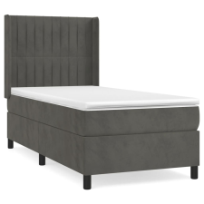 vidaXL sötétszürke bársony rugós ágy matraccal 90x190 cm (3132772) ágy és ágykellék