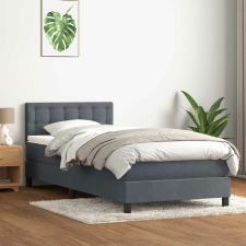 vidaXL sötétszürke bársony rugós ágy matraccal 90x210 cm ágy és ágykellék