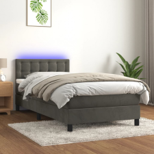 vidaXL sötétszürke bársony rugós és LED-es ágy matraccal 90x190 cm ágy és ágykellék
